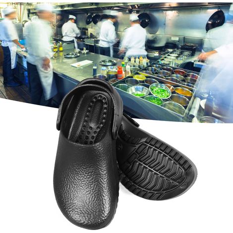Chaussures Chef de Cuisine D'été en EVA Anti-Slip Noir Respirantes 42 Pour Hommes Restaurants (1/5)