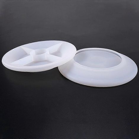 Handgefertigte runde, flache Plattenform, aufhellender Spiegel, Kristall-Epoxidform, DIY-Dekoration