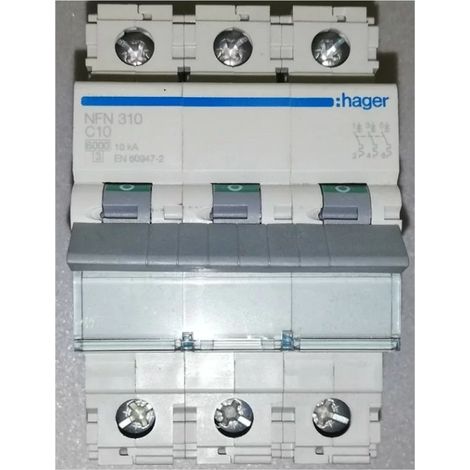 Hager 462827 Interruttore automatico 3P 10A 6/10kA C