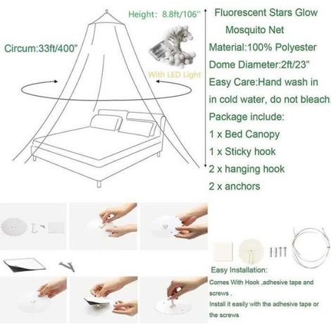 Moustiquaire - - Princesse - Rose - Pour lit simple/double - Décoration enfantine (1/3)
