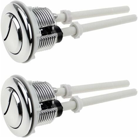 2 Pièces Boutons Poussoirs de Toilette Double Chasse Bouton 38mm Standard Chrome Plaqué Argent WC Réservoir Boutons (1/4)