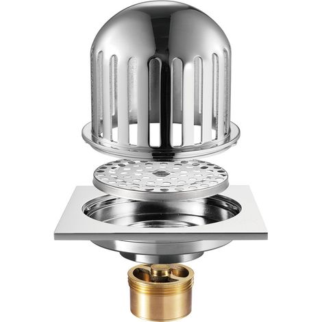 Siphon de sol pour salle de bain, siphon de sol et siphon de sol pour douche, siphon de sol drainant - siphon de sol anti-odeurs et anti-insectes 100×100mm (1/5)