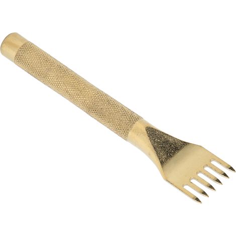 Kit de perforation en cuir doré en forme de diamant de 4 mm pour la fabrication de sacs en cuir (outil à 6 dents). (1/5)