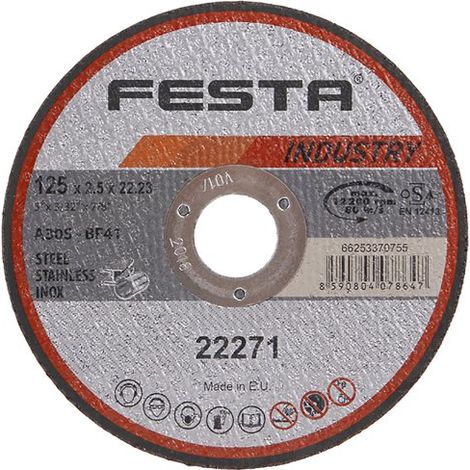 Disco da taglio FESTA INDUSTRY per metallo 125x2,5x22,2mm 22271.03