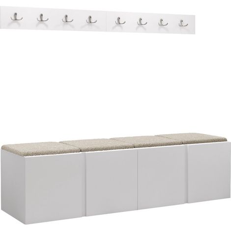 Conjunto para recibidor Pinis VII, Blanco, 0x0x0cm, Tapiz, Aglomerado laminado, Montada en la pared, Colocada (1/5)