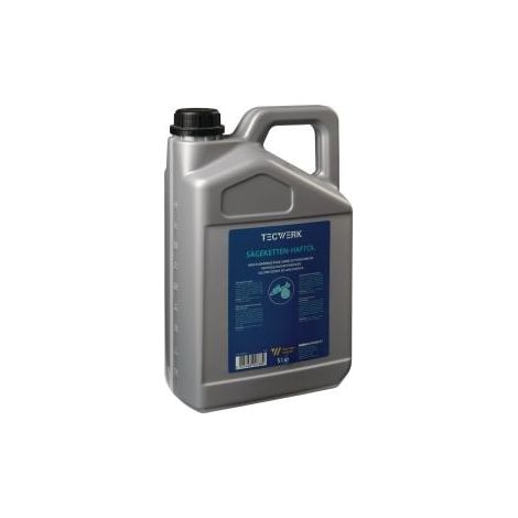 Huile adhésive pour chaînes de tronçonneuses 75-95 mm²/s (à 40 degrés C) Bidon de 5l TECWERK (1/2)