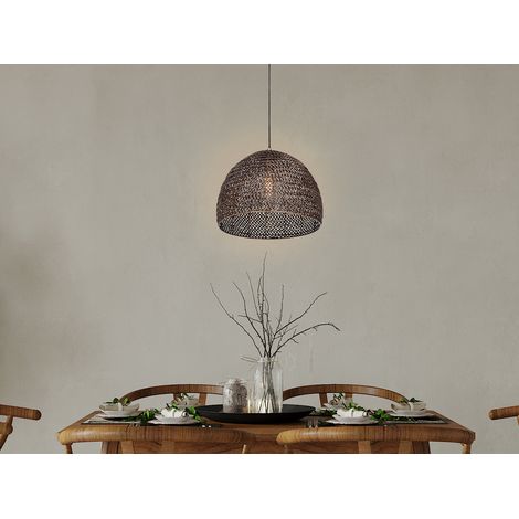 Vintage LED Pendelleuchte aus Metallgeflecht in Altmessing, Ø 36cm (1/5)