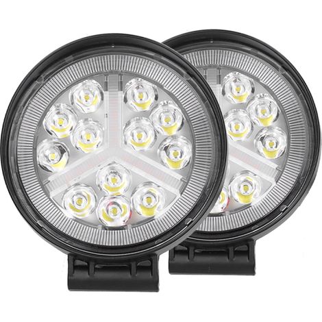 2x Runde 4-Zoll-LED-Arbeitsscheinwerfer, 6000K, 160W, 12-30V, IP68, universell für LKW, Geländewagen, SUV und Pickup (1/5)