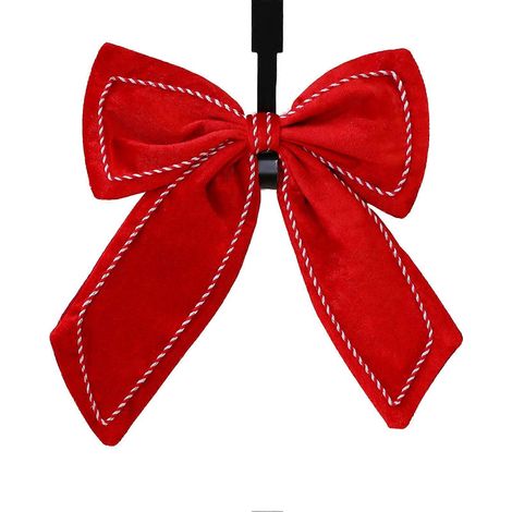 Velours Noël nœud décoratif avec Bells, doux suspendu décoration pour les fêtes à la maison thème motif,A (1/5)