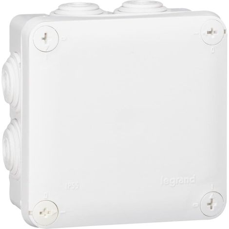 Legrand - Boîte de dérivation carrée - 105x105x55 mm - Fermeture par 1/4 de tour - Blanc
