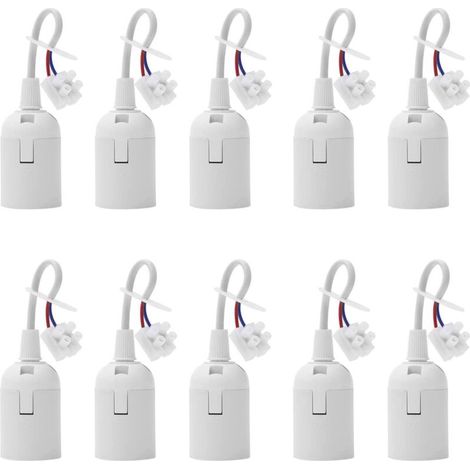 Packung mit 10 E27-Lampenfassungen mit 4A 250V-Kabel für Glüh- und LED-Lampen