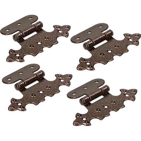 KOTARBAU Lot de 4 charnières décoratives pour armoire asymétriques rétro en cuivre antique (1/5)
