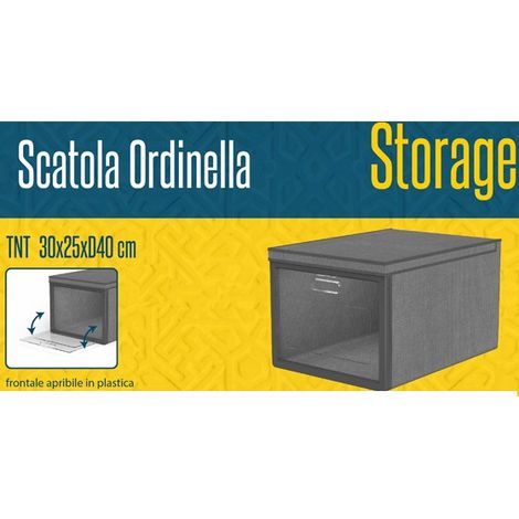 1 Pezzo Scatola Organizer Ordinella in TNT Grigia 30 x 25 x 40 cm (1/2)