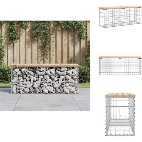 Banc de jardin design de gabion 103x31,5x42 bois massif de pin - Banc De Jardin - Mobilier De Jardin - Banc Extérieur - Meuble De Jardin - Banc Design (1/5)