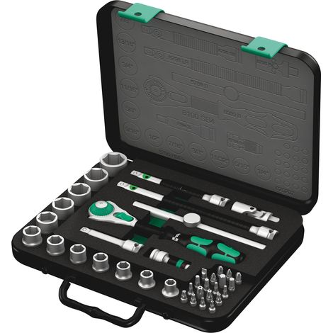 Set de llaves de vaso y puntas para atornillar 3/8" WERA 8100 SB 4 Zyklop Speed-Knarrensatz 3/8" (38 piezas) (1/5)