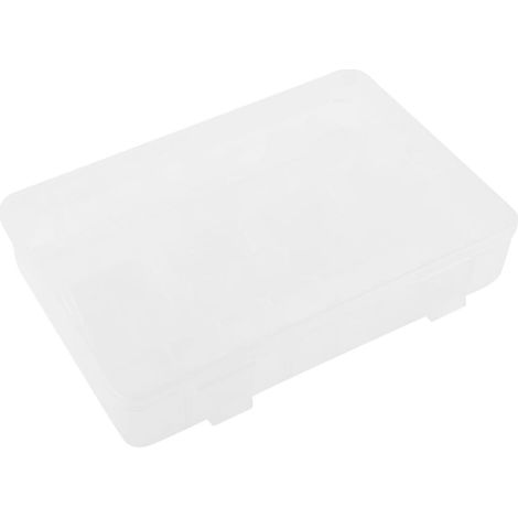 Boîte rangement en plastique transparent à 24 emplacements, métallique