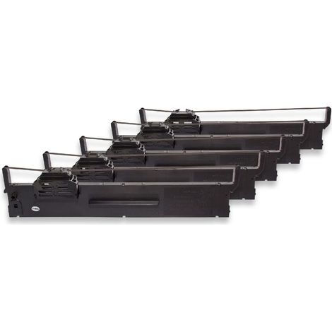 vhbw 5x Ribbon Cartridge compatible with Epson PLQ 22 CSM USB, PLQ 22 M Dot Matrix, Receipt Printer - Black Ink Ribbon