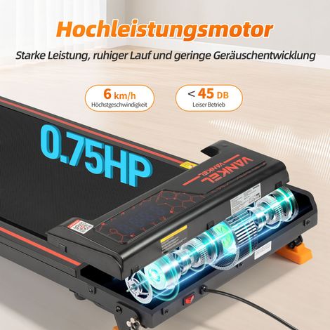 Tapis de course électrique pliable pour domicile, vitesse réglable 1-6 km/h, usage bureau à la maison, surface 2-en-1 avec appli, télécommande et affichage LED, inclinaison réglable sur 4 niveaux, cha (1/5)