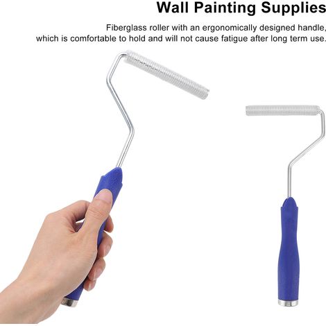 Rouleau De Stratification Fibre De Verre - Tête En Alliage D'aluminium - Pour Résine Et Frp - Outil Anti-bulles - 1 Pièce (1/5)