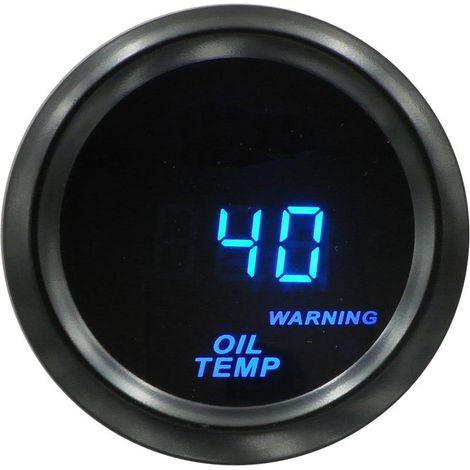 Jauge de température d'huile 52mm compatible avec 12V (LED bleu, numérique) (1/5)