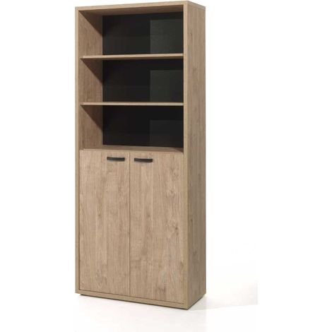 Armoire combinée de bureau contemporaine chêne doré Balto