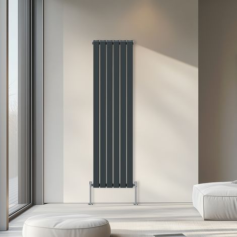 Warmehaus Anthracite Flat Panel Radiator Vertical Central Heating Double Panel 1800x408mm (1/5)