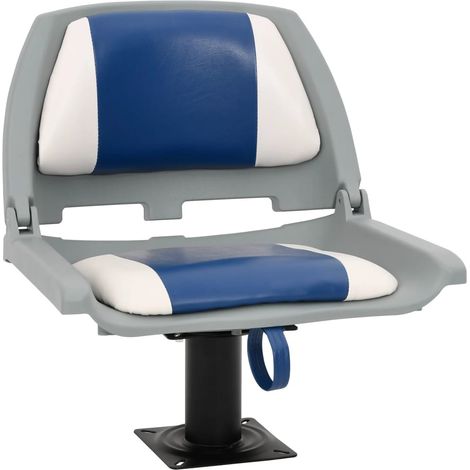 2-tlg. Bootssitz-Set Klappbar Blau und Weiß 48x51x41 cm
