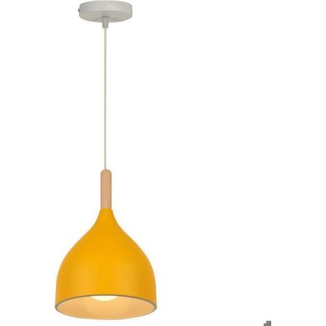 Pendelleuchte – SMOTOP – Bananengelb – Metall & Holz – E27-Fassung (1/5)