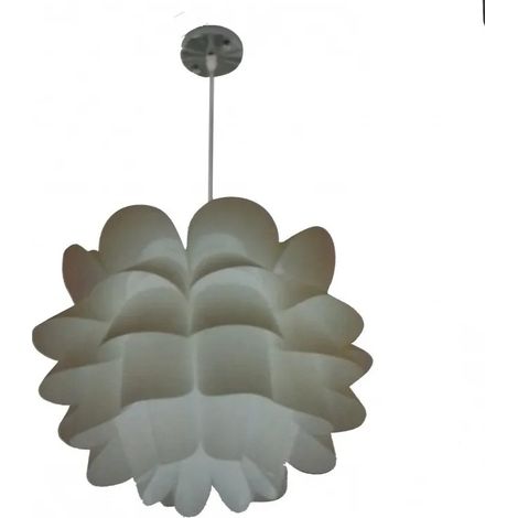 TrAdE Shop Traesio - Lampadario Lampada A Sospensione Rotondo Moderno Effetto Origami Floreale - Bianco