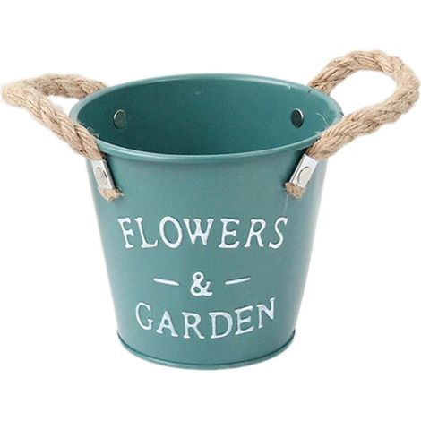 Pot de fleurs de jardin polyvalent pour plantes d'intérieur et d'extérieur, 13 x 12 x 9 cm, idéal pour décorer un porche ou une véranda. Surface lisse.-Green (1/5)