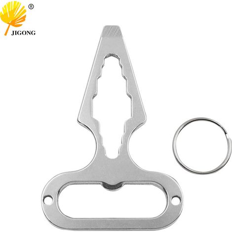 Clé à molette de camping, outil EDC (Everyday Carry), outil d'autodéfense, outil à pointe, ouvre-bouteille portable, porte-clés à un doigt.