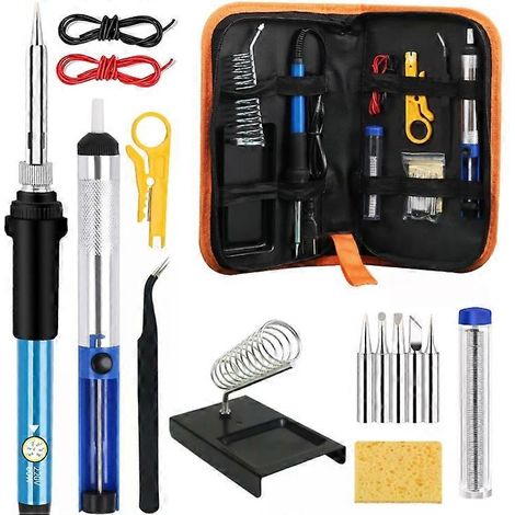 Kit de fer à souder 15 en 1,60 W, température réglable, prise britannique 220 V - (1/2)