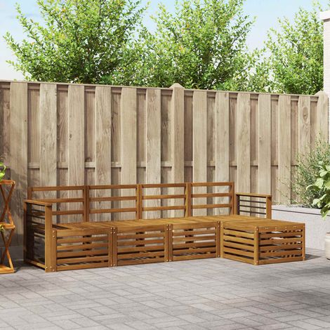 vidaXL Set divani 5 pcs Naturale Legno di Acacia Massello (1/5)