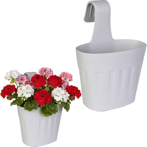 Vaso da fiori per balcone con protezione UV, grigio, 34x27 cm (1/3)