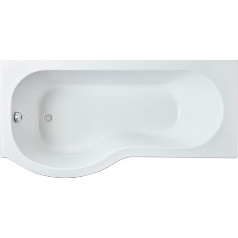 P Shape Left Hand Shower Bath Tub with Leg Set - 1600mm