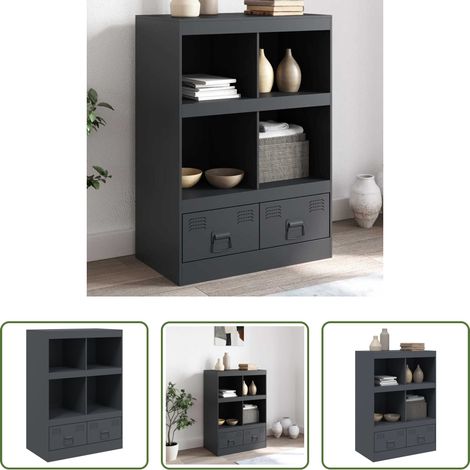 Schrank - Highboard Anthrazit 67x39x95 cm Stahl (1/5)