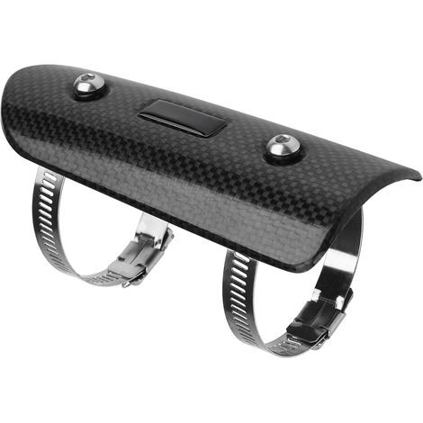 Protecteur de couverture de bouclier thermique de tuyau moyen d'échappement de fibre de carbone de moto universel (1/5)