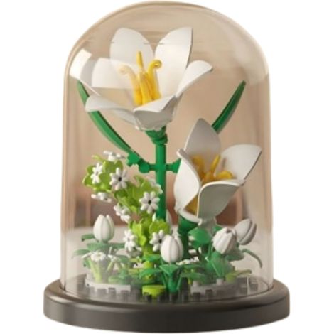 Blume im Lampenschirm Weiße Lilie Deko-Set Dekoration 161 Bausteine (1/4)