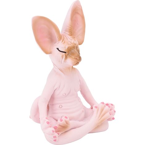 Statue de chat méditant - Statue de collection détaillée - Idéale pour la maison, le bureau, une salle de yoga ou comme cadeau - Rose (1/5)