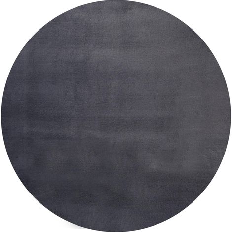 FLOORNOVO Hochflor Teppich rund einfarbig - Ø 200 cm - Besonders Weicher Teppich Wohnzimmer & Badezimmerteppich - Pflegeleicht - vielseitig einsetzbar im Innenbereich (1/2)