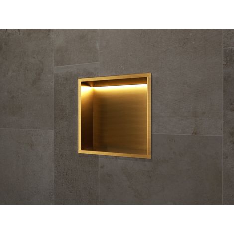 Hornacina de ducha INDIC con LED oro cepillado (1/2)