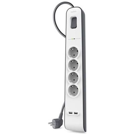 REGLETA CON 4 ENCHUFES Y 2 USB A