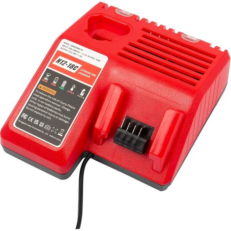 M12-M18 Chargeur de rechange rapide pour batterie 12 V et 18 V, chargeur de remplacement à double port pour M12B 48-11-2420 48-11-2402 et batterie 18 V (1/5)