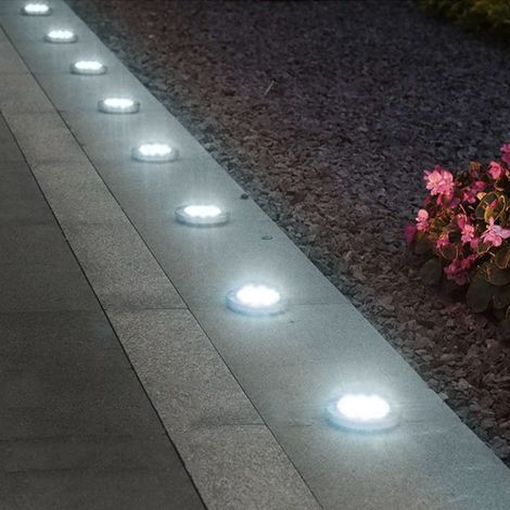 Maclean MCE318 Faretto solare a LED con Picchetto 12 LED SMD bianco neutro 4000K 0,7 W Lampada solare perSsegnapasso da esterno Luci da giardino IP44 (1x pezzo) (1/5)