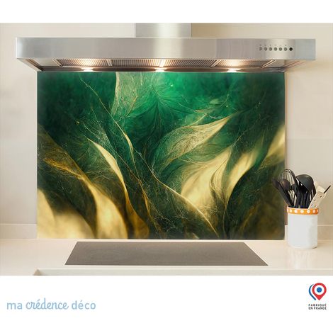 Fond de hotte : Marbre doré 7 - Verre trempé - 90 cm - 60 cm (1/5)