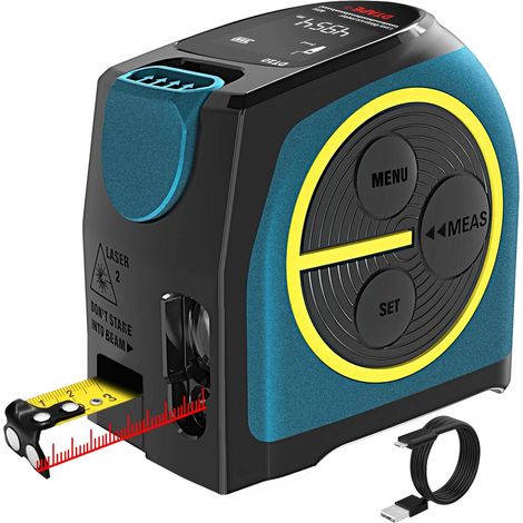 Misuratore di distanza laser digitale, telemetro laser digitale a martello, metro a nastro laser, misuratore di distanza, telemetro laser, metro a nastro con retroilluminazione LCD (1/5)