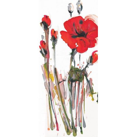 Art poppy, intissé photo mural, 90 x 202 cm, 1 part (1/3)