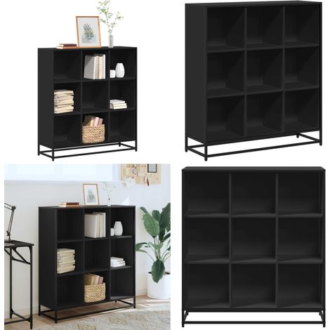 vidaXL Bibliothèque noir 97,5x33x107,5 cm bois d'ingénierie et métal