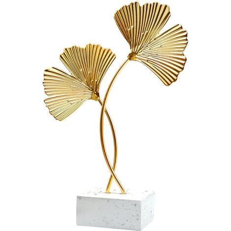 Ornement ginkgo doré sculpture bureau moderne décoration intérieure bureau chambre bibliothèque doré (1/5)