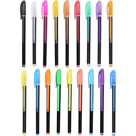1mm Pointe Bille Gel Fluorescente Stylo Marqueur Dessin Nuit Écriture 18 Couleurs (1/5)